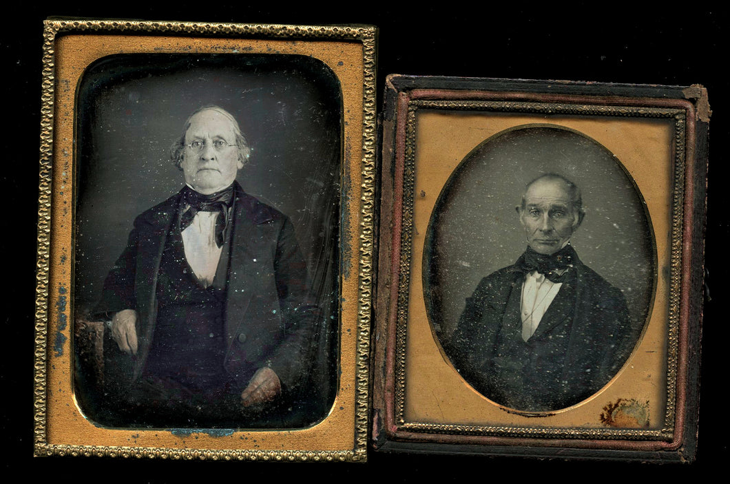 Two Daguerreotypes of Men 1/4 Plate, Spectacles