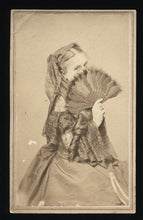 Load image into Gallery viewer, CDV ID&#39;d Woman Hiding Face Behind Feather Fan

