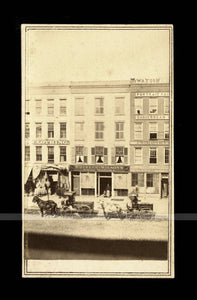 Civil War Era Detroit Street Scene Daguerreotype Storefront, Signs, Advertising