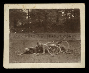 Bike Crash! Great Amateur 1890s Antique Cabinet Photo / Bicycle Humor Int