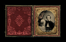 Load image into Gallery viewer, 1/6 Ruby Ambrotype Young Man Painted Buttons &amp; Rings with Poodle Dog - Soldier?
