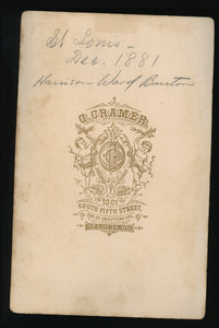 Snow Scene ID'd Civil War Confederate Vet in Saint Louis Missouri Dated 1881