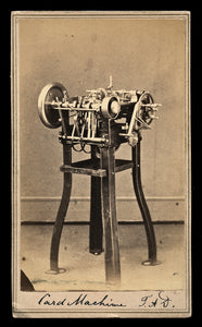 Rare 1860s CDV Photo of a Card Setting Machine / Worcester Massachusetts