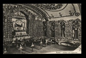 Creepy Catacombs Vintage Postcard / Mummies, Skulls - Rome 1920s