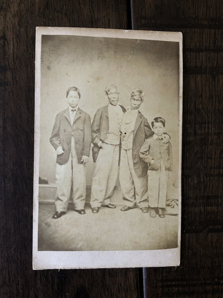 Rare 1860s CDV Photo of Famous Conjoined Twins Chang & Eng Bunker