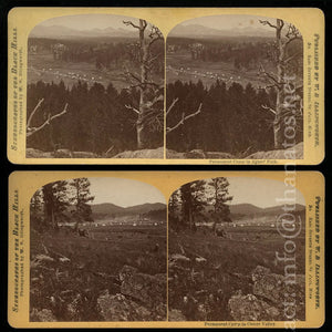TWO Rare Stereoviews, George Armstrong Custer Expedition Black Hills SOUTH DAKOTA  - ILLINGWORTH C1874