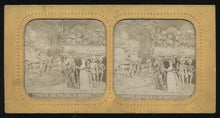 Load image into Gallery viewer, RARE 1860s Tissue Stereoview - Satan Visits Sun God
