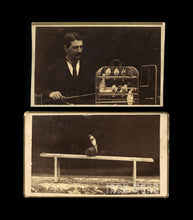 Load image into Gallery viewer, Rare Sideshow Circus CDV Photos - Trained Birds &amp; Trainer by Eisenmann
