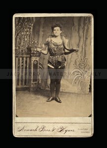 OOAK? Rare 1880s Sideshow Photo of Victorian Snake Charmer / Floating Gallery