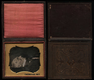 1840s Post Mortem Daguerreotype Photo of a Man in Profile - Plumbe Case?