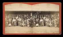 Load image into Gallery viewer, Rare 1800s Political Photo Anti President Garfield Mob Pony Express Sign, Dog 3D
