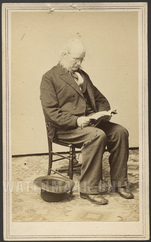 RARE ORIGINAL 1860s CDV OF HORACE GREELEY POLITICIAN & EDITOR ~ ALBANY NEW YORK