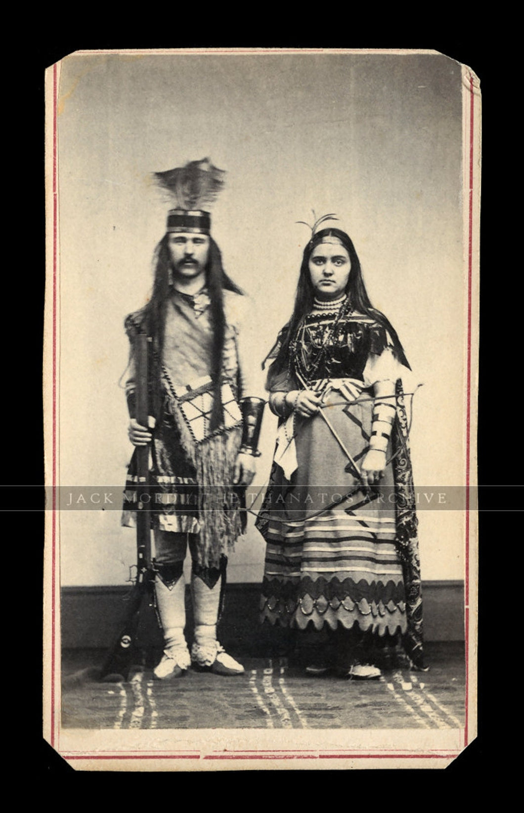 CDV Photo Wild West Performers in Native American Indian Costumes?