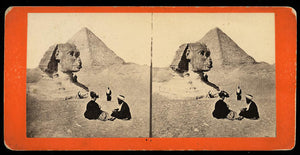 1870s Streoview Photo - Egypt / Giza Plateau - Sphinx & Great Pyramid