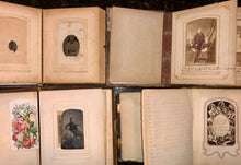 Load image into Gallery viewer, FOUR small albums +123 total antique photos tintypes cdvs (SA8)
