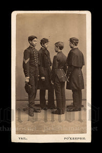 Unusual CDV Photo Young Poughkeepsie New York Military Cadets Modeling Uniforms