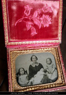 Emotional 1/4 Post Mortem Ambrotype - Beautiful Red Leather Book Style Case