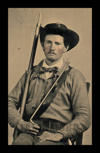 Armed Confederate Soldier Possibly Texas - Excellent 1/6 Ruby Ambrotype