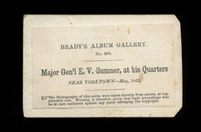 Load image into Gallery viewer, Rare CDV Photo Civil War General Sumner at Quarters - Brady Album Gallery 1860s
