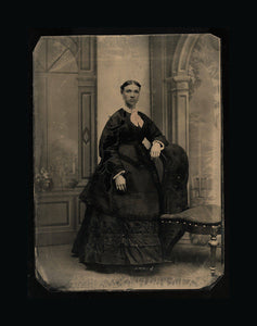 Full Plate+ (9.5" x 7") Tintype Photo - Elegant African American or Mulatto Lady