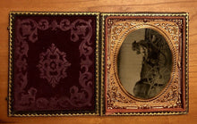 Load image into Gallery viewer, Outdoor 1860s Ambrotype Photo - Family of Four in Horse Carriage
