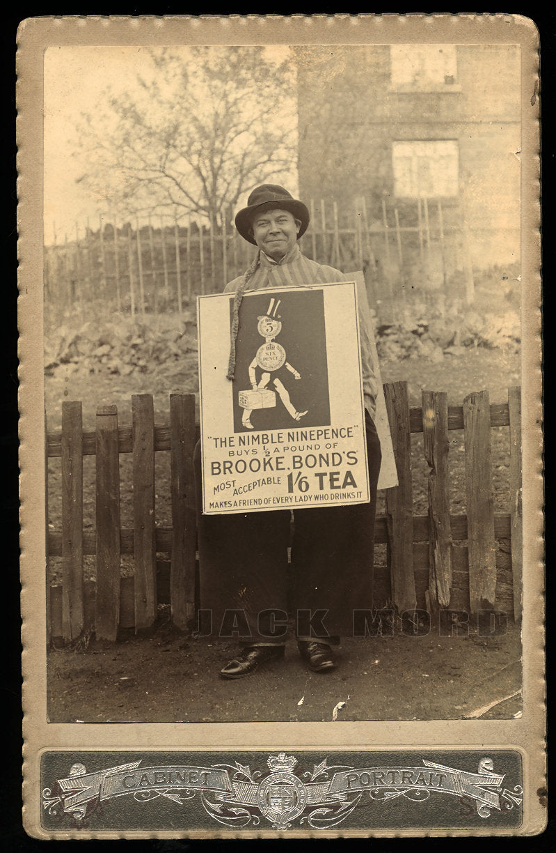 Rare Occupational Photo Lady Wears Tea Advertising Sign / Banner Chinese Costume
