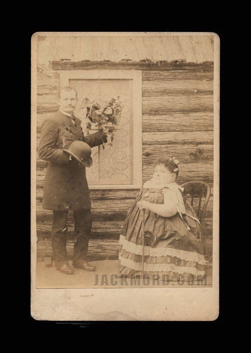 Rare Sideshow / Freak Carrie Akers ~ Warthog! Antique Cabinet Card Photograph