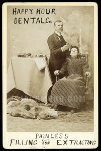 Rare Antique Occupational Advertising Cabinet Card - SLC Utah Dentist at Work with Patient