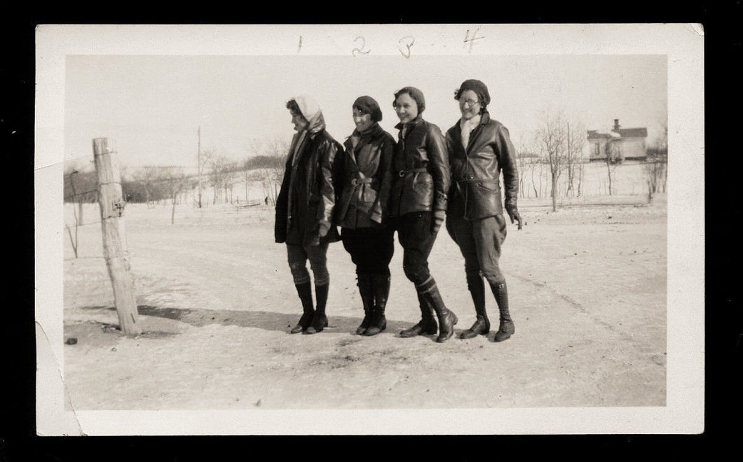 1910s vintage snapshot photo id'd girls / girlfriends sexy snow boots & socks