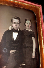 Load image into Gallery viewer, 1/4 Daguerreotype Affectionate Siblings James &amp; Freckle Faced Emma / Boy  Girl
