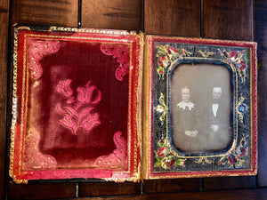 Amazing Large (7.5") Daguerreotype in Beautiful & Very Rare Mother of Pearl Case and Mat