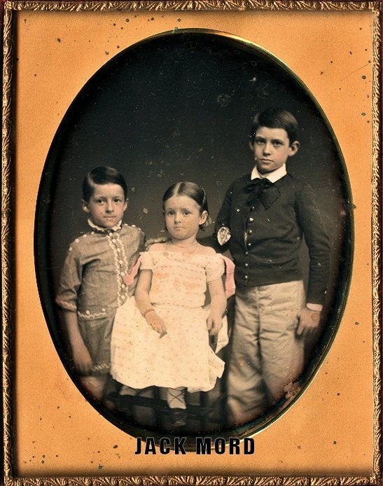 Half Plate Daguerreotype Tinted Siblings by Mathew Brady