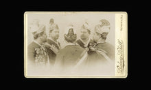 Load image into Gallery viewer, Rare Multiple Views of Same Man Mirror Trick Cabinet Card - Fraternal / Masonic Knight

