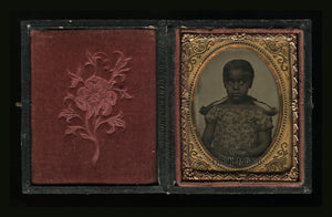 1850s 1860s Ambrotype Photo - Cute Little African American Girl - Slavery Era