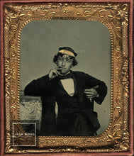 Load image into Gallery viewer, Great Ambrotype Handsome Cigar Smoking Sailor / Navy Man / Civil War 1860s Photo
