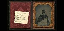 Load image into Gallery viewer, 1/4 1850s Ambrotype Identified Virginia Woman and Tiny Newborn Post Mortem Baby
