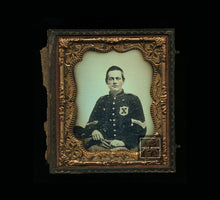 Load image into Gallery viewer, Rare DAGUERREOTYPE Photo Civil War Soldier Black X Patch 10th Legion 56 New York
