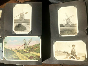 3 quality antique or vintage snapshot albums with 451 photos & postcards