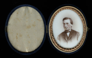 1800s 1860s Sealed Opalotype in Velvet Case Philadelphia Photographer GUTEKUNST