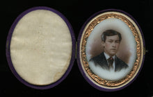 Load image into Gallery viewer, 1860s Tinted Opalotype Young Man Velvet Case Probably Philadelphia Photographer  jack_mord (4571
