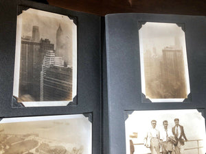 3 quality antique or vintage snapshot albums with 451 photos & postcards