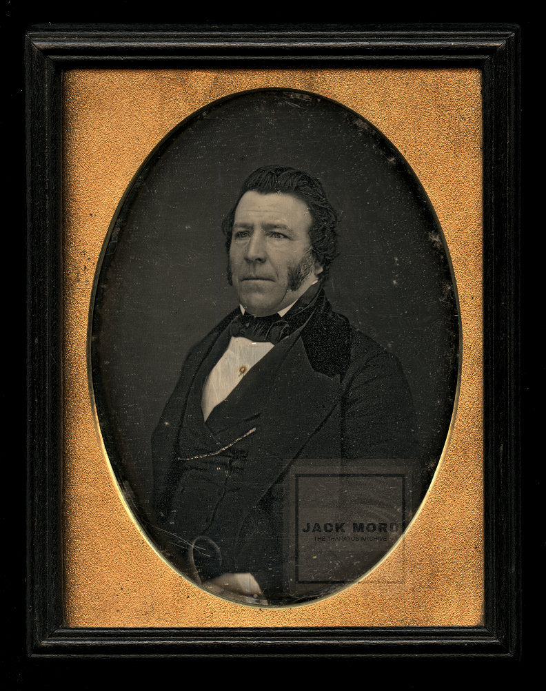 Historic 1850 Daguerreotype of New York Mayor Andrew Hutchins Mickle - Framed and Possibly Signed