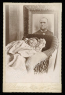 Post Mortem Photo Baby - Rare Memorial Photo of Father Rare Arrangement