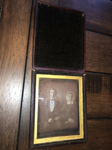 EARLY 1840s c1842 Daguerreotype Man and Mother - Full Flip Top Case & SEALED RARE
