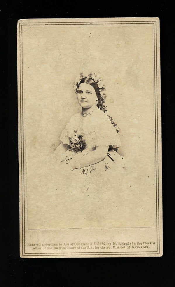 1862 CDV Photo of Mary Todd Lincoln from Mathew Brady Negative