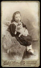 Load image into Gallery viewer, Electric Light - Girl Holding Pet CAT - Great Antique Victorian Era Photo - UK
