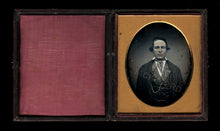 Load image into Gallery viewer, rare 1/6 daguerreotype man wearing GOLD EARRINGS whaling ship captain or sailor
