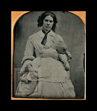 Load image into Gallery viewer, super rare breastfeeding / nursing mother - antique 1850s ambrotype photograph
