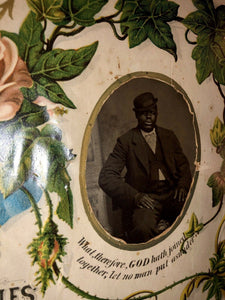 Rare Antique African American Tintype Photos in Original Marriage Certificate