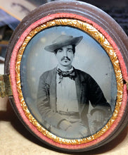 Load image into Gallery viewer, Tintype Photo Handsome Dashing Southern? Man Rare Oval Union Case 1850s 1860s
